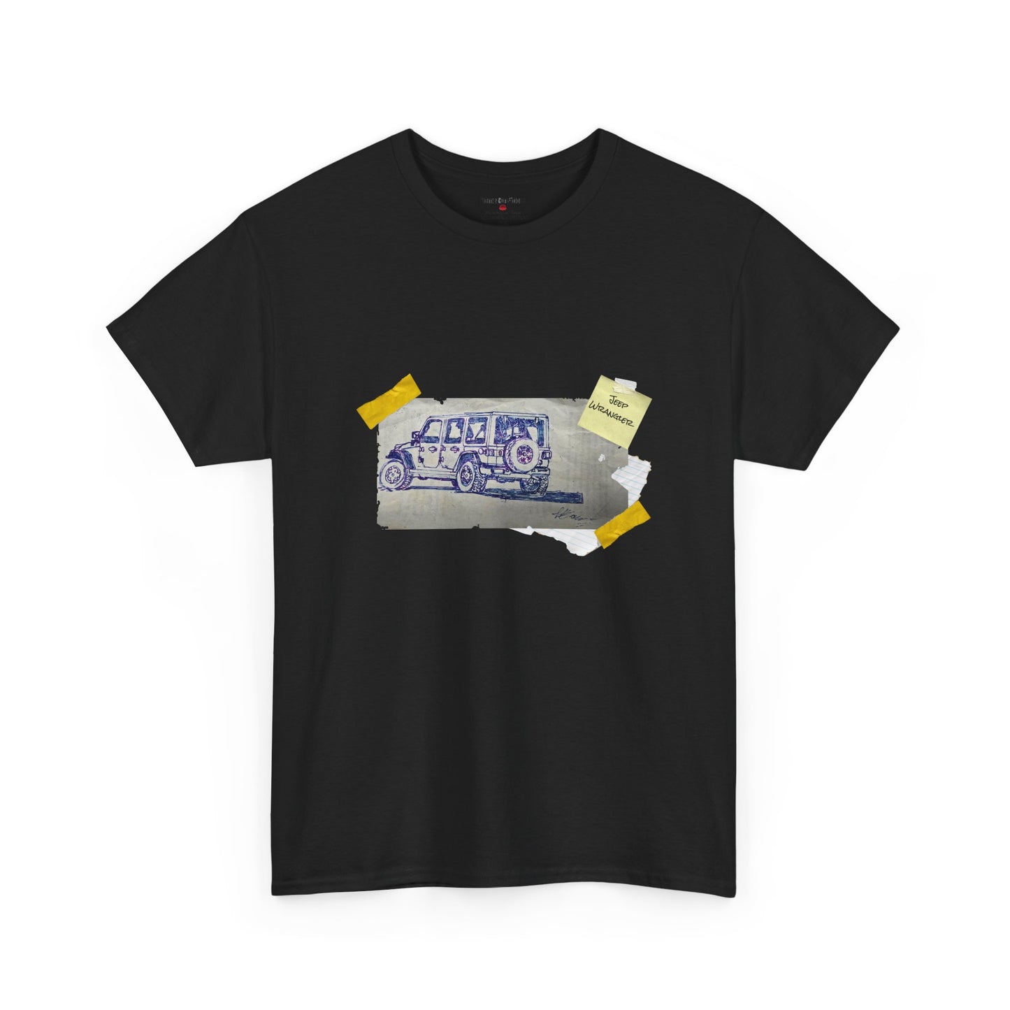 Jeep Drawing Print Unisex Heavy Cotton Tee