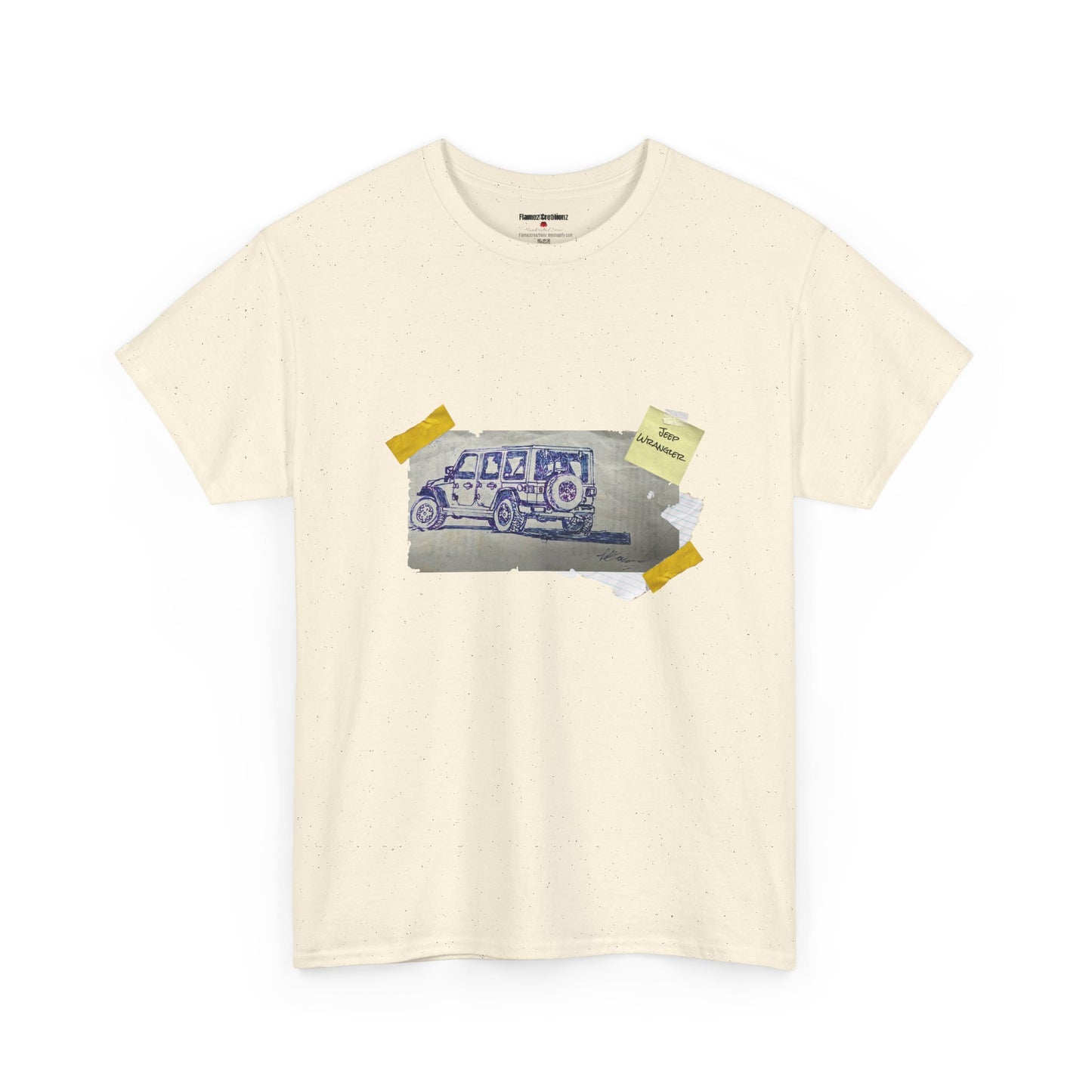Jeep Drawing Print Unisex Heavy Cotton Tee