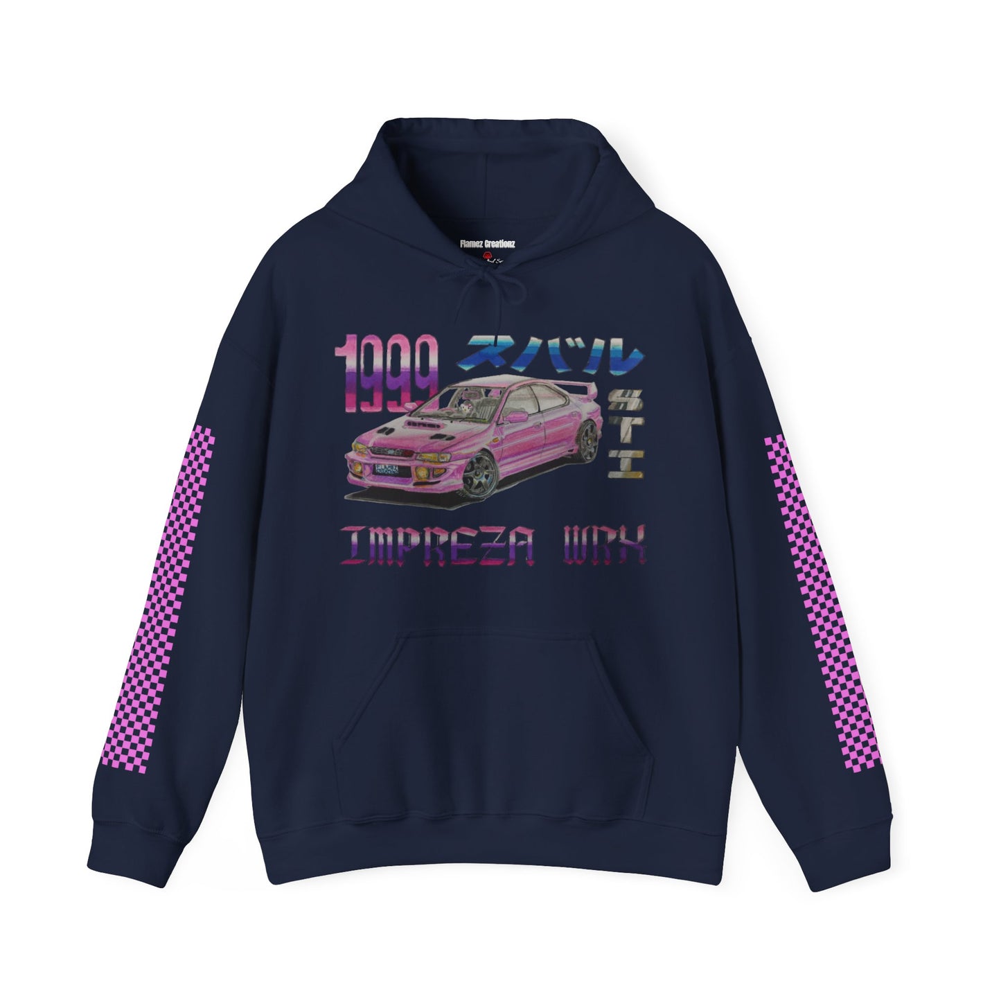 Hand Drawn Pink Impreza WRX Unisex Hoodie