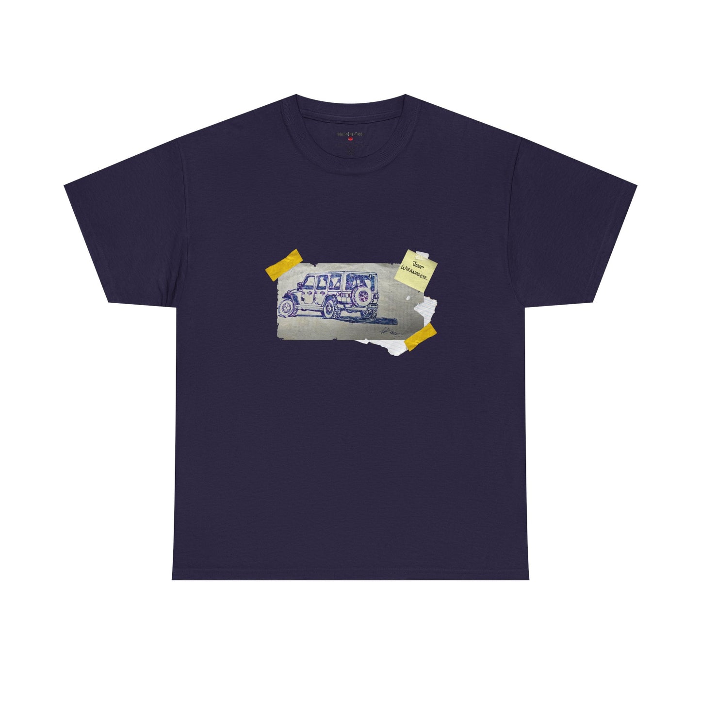 Jeep Drawing Print Unisex Heavy Cotton Tee