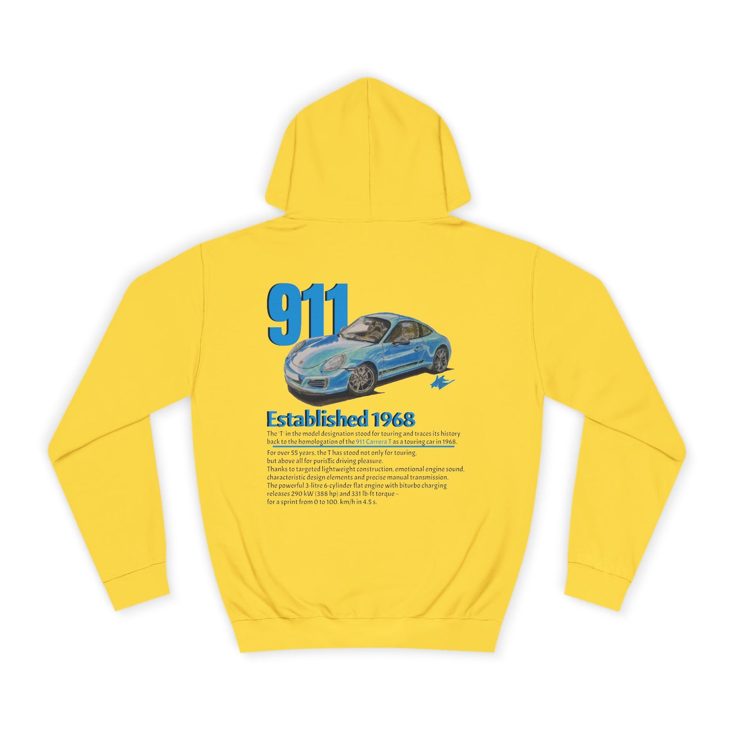 Hand Drawn Porsche 911 Unisex Hoodie