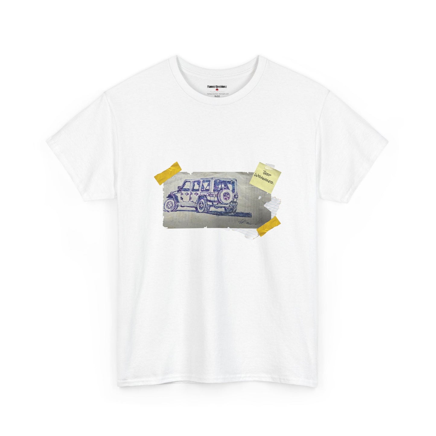Jeep Drawing Print Unisex Heavy Cotton Tee