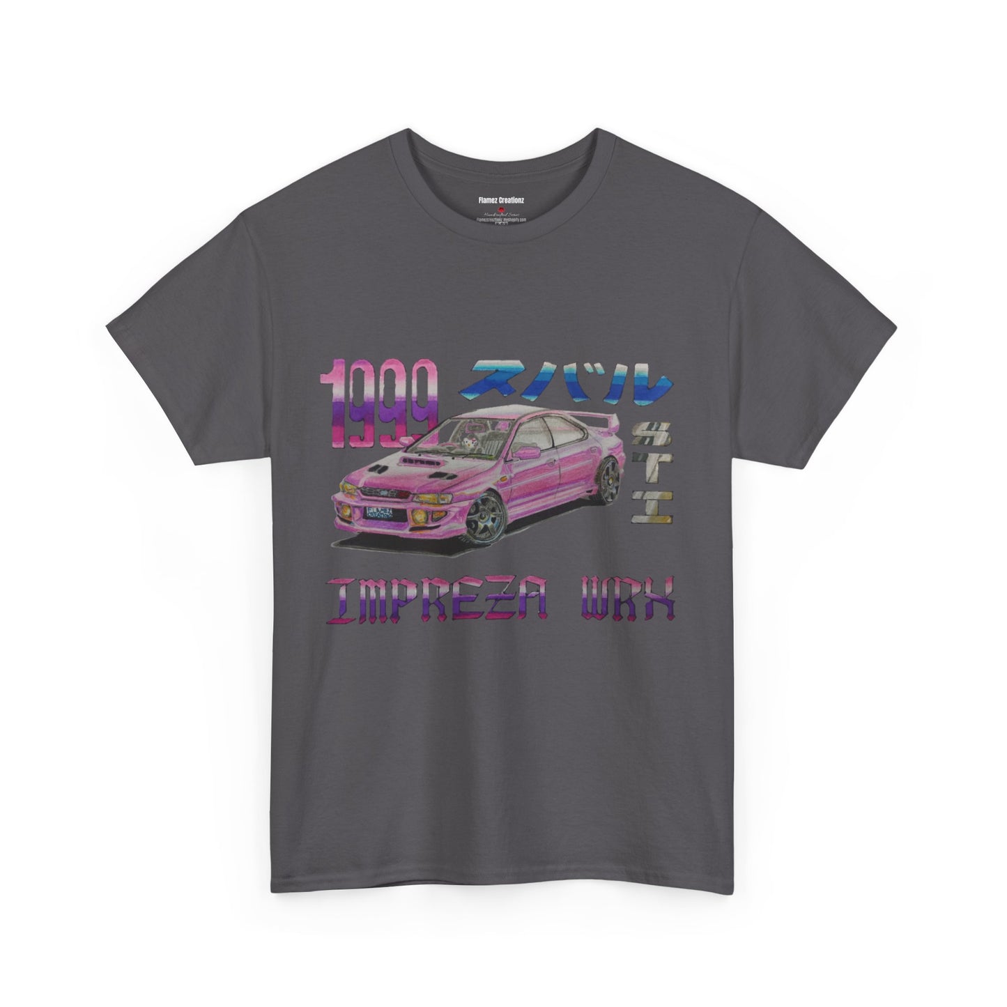 Hand Drawn Pink Impreza WRX Unisex Heavy Cotton Tee