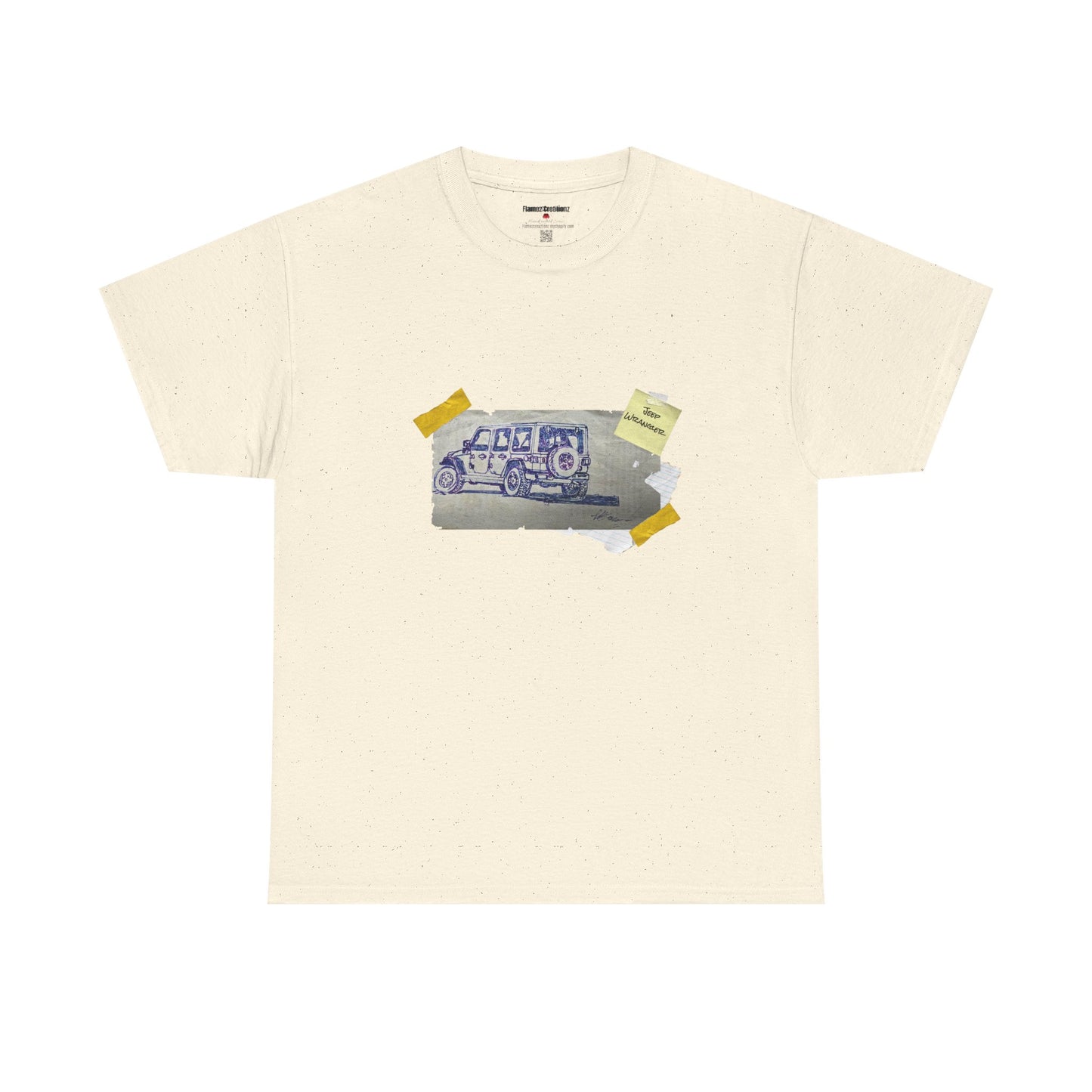 Jeep Drawing Print Unisex Heavy Cotton Tee