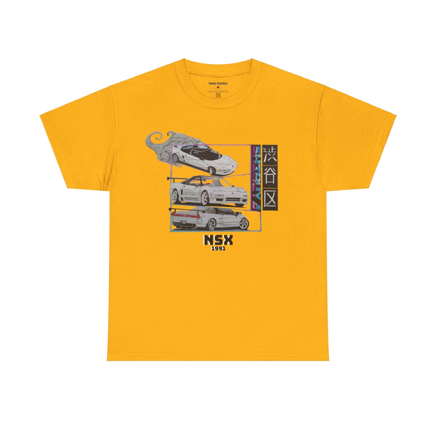 Hand drawn Japanese NSX Car Unisex Heavy Cotton Tee