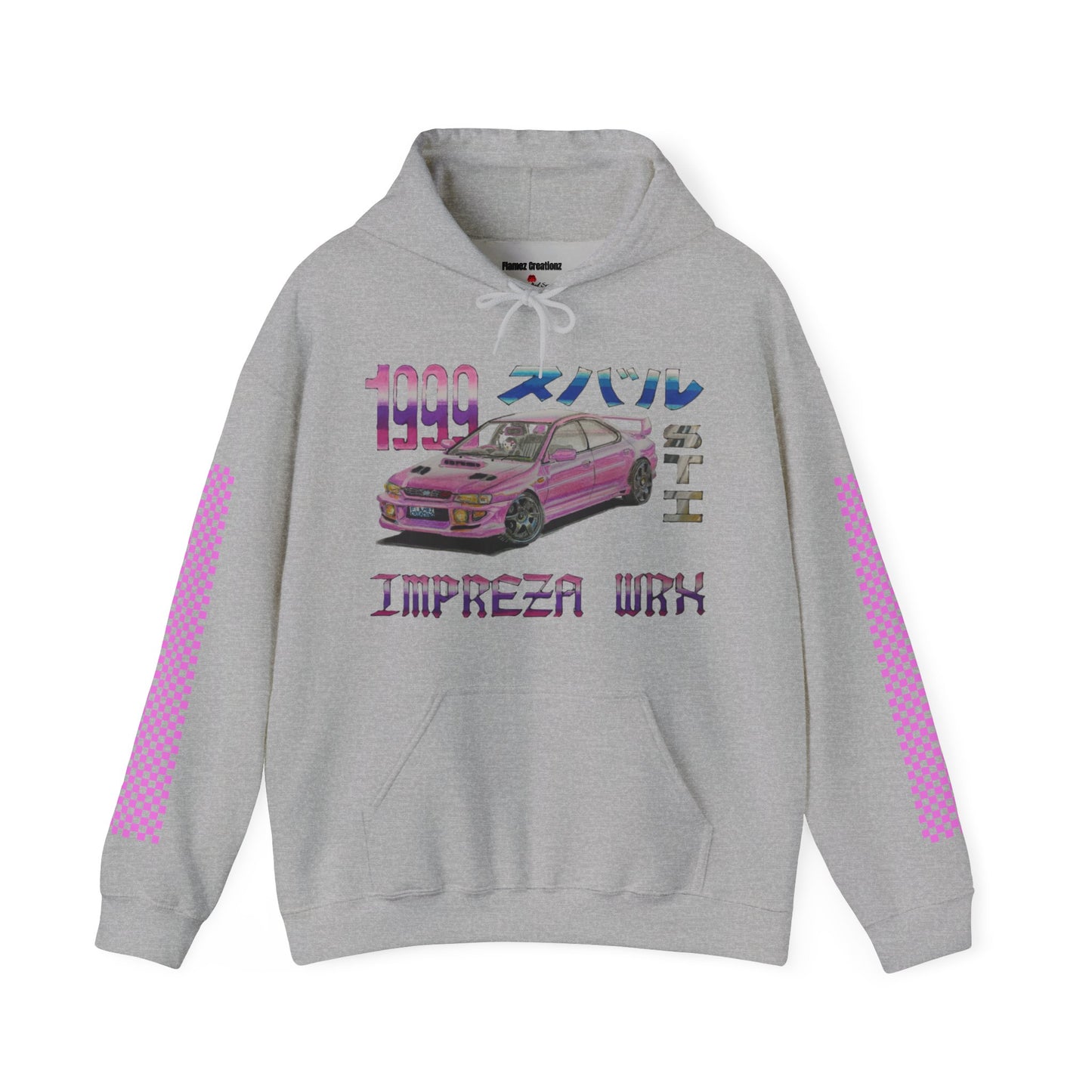 Hand Drawn Pink Impreza WRX Unisex Hoodie